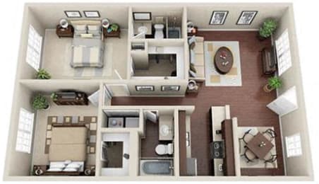 Floor Plan  2-Bedroom floor plan