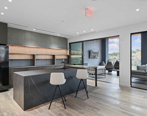 Social kitchen in skydeck