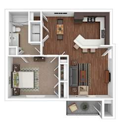 One Bedroom One Bath Layout