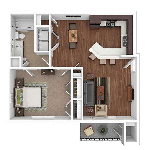 One Bedroom One Bath Layout