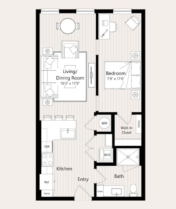 A5 Floor Plan at Huxley Scottsdale, Scottsdale, 85260