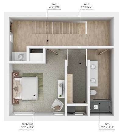 C14 Floor Plan at City Square Lofts, Des Moines, IA