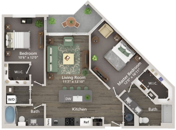 B1 2 bed 2 bath Floorplan  at Allure on the Parkway, Lake Mary, 32746