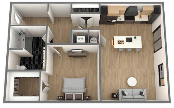 Cherry hill Floor Plan at Chelsea Apartments, St Louis, 63112
