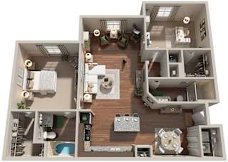 2 Bed 2 Bath | 1,155 Sq. Ft. at Integra Vista Apartments, Hixson, Tennessee