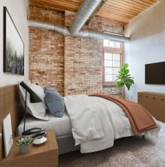 bedroom brick wall