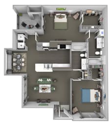 The Vineyards - B2 (Muscat) - 2 Bed 2 Bath - 2D Floor Plans