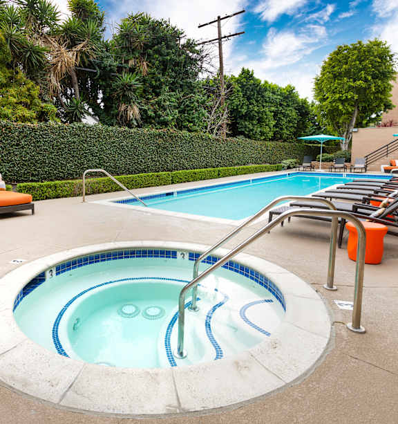 Small Pool with a Hot Tub at Burbank Gardens Apartments, Sherman Oaks, CA