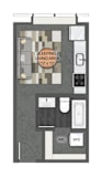 Studio Frederick Floor Plan at Stella St. Paul Apartments, Minnesota