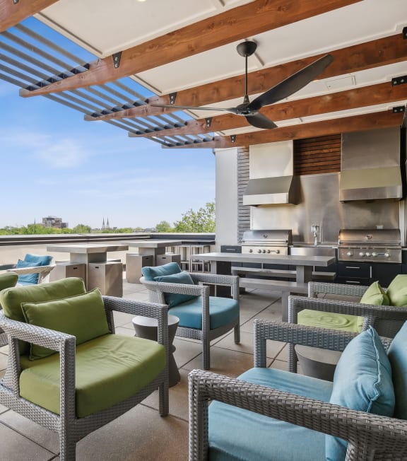 Outdoor Grill With Intimate Seating Area at Skylark in Savannah, GA 31401