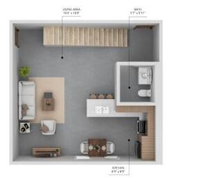 C14 Floor Plan at City Square Lofts, Des Moines, 50309