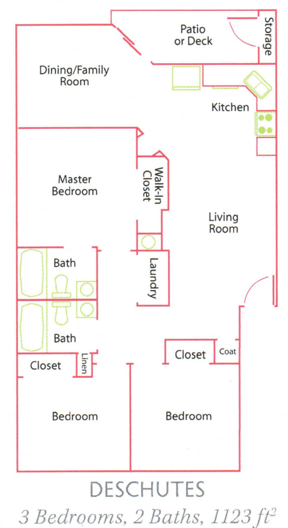Williamette Park_Deschutes_3 Bedroom_2 Bathroom_Salem OR