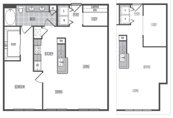 3000Sage - The Alabama - 1 Bedroom 1Bath