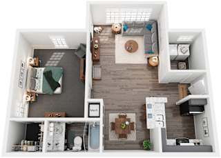 1 Bed 1 Bath Floor Plan | 794 Sq. Ft.