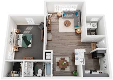 1 Bed 1 Bath Floor Plan | 794 Sq. Ft.