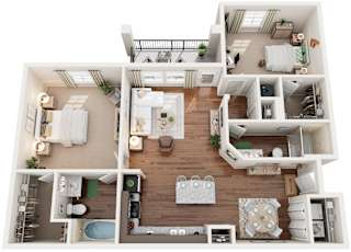 2 Bed 2 Bath | 1,071 Sq. Ft. at Integra Vista Apartments, Hixson, 37343
