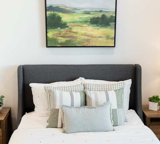 Modern Bedding at Matheson Apartments in Tremonton, UT