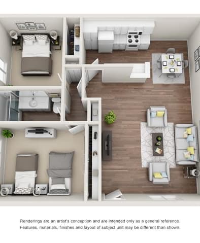 2 bed floorplan