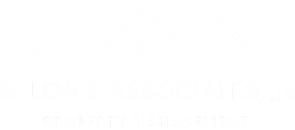 The image is a logo for S. Lew & Associates, Property Management.
