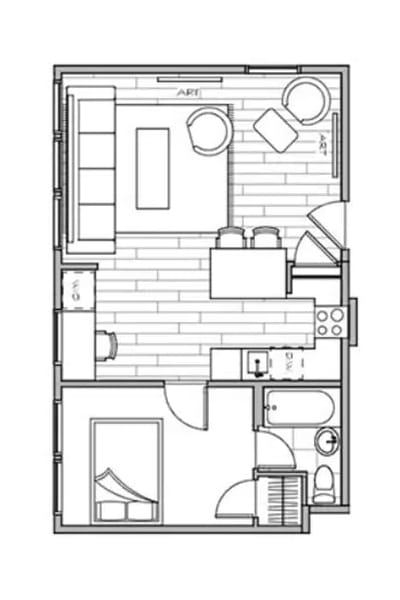bedroom floor plan of a studio apartment 05 floor