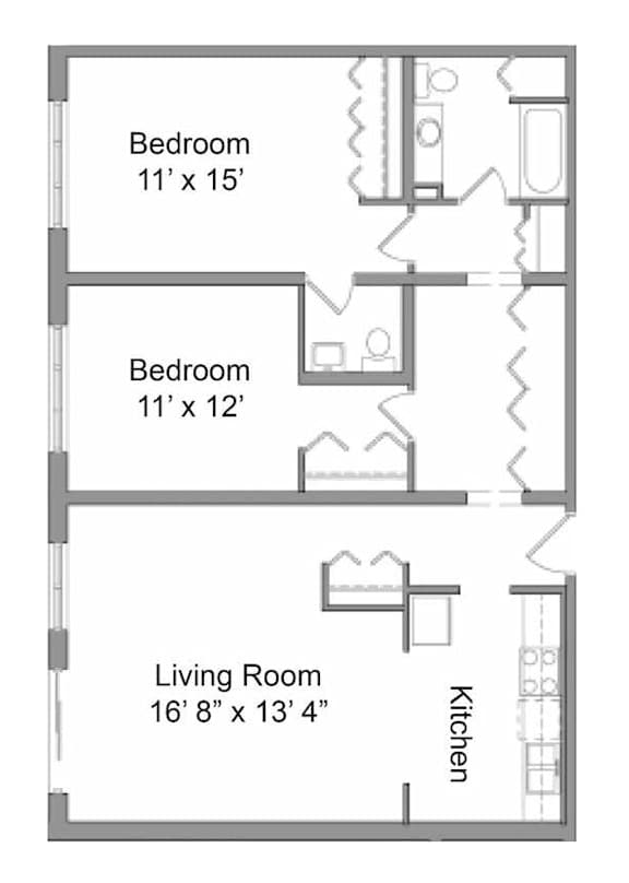 A floor plan for Joppa Lane Apartments shows a 2 Bedroom apartment with 1.5 Bathrooms and a total size of 1,050 square feet.
