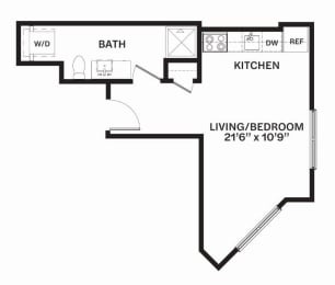 A3 Floor Plan at Corner 63 Apartments in Seattle, Washington