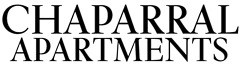 The image displays the words at Chaparral Apartments , California 93551
