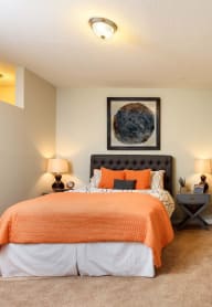 Master bedroom with en-suite batroom at Tapestry Bocage Apartments in Baton Rouge, LA