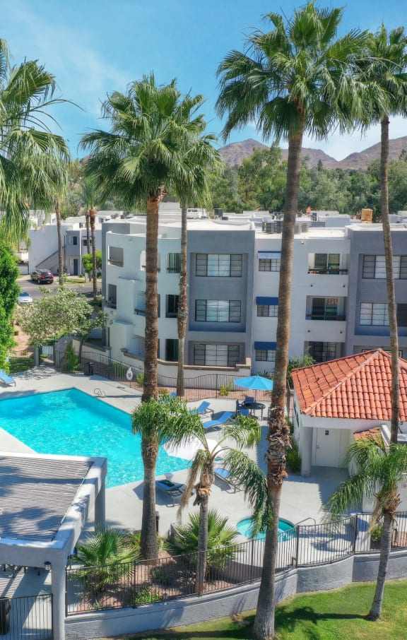 a view of the pool at Vaseo Apartments, Phoenix, AZ