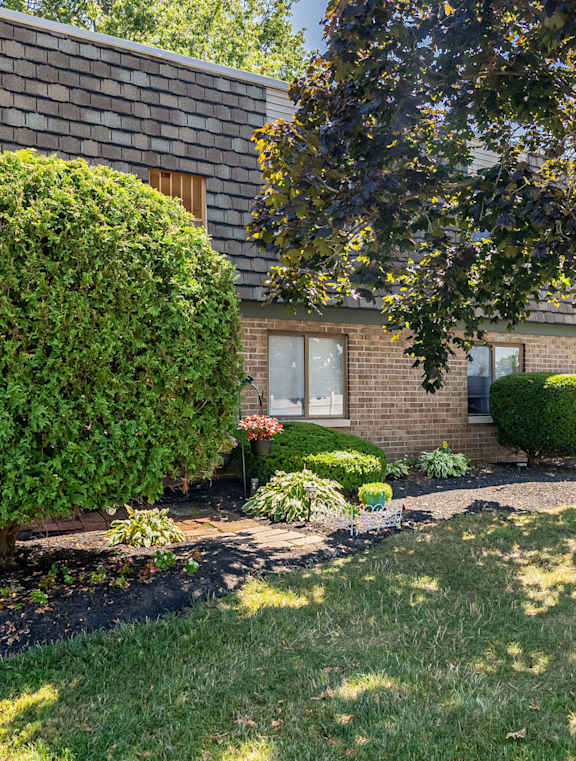 A house with a green lawn and a tree in front.