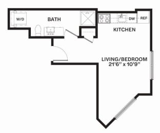 A3 MFTE Floor Plan at Corner 63 Apartments in Seattle, Washington