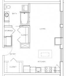 Eitel Apartments A3 Studio floor plan
