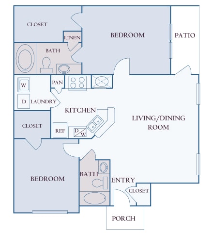 Carrington Place at Shoal Creek - B2 - 2 bedrooms 2 bathrooms - 2D