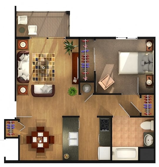 Floor Plan One Bedroom One Bathroom