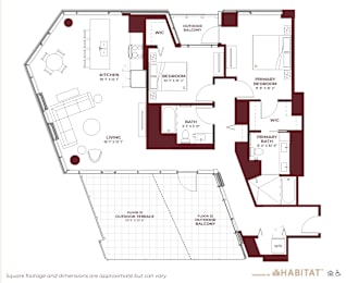 Penthouse 01 Floor Plan at Cassidy on Canal, Chicago, IL