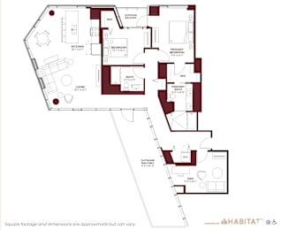 Penthouse 01A Floor Plan at Cassidy on Canal, Chicago, IL, 60654