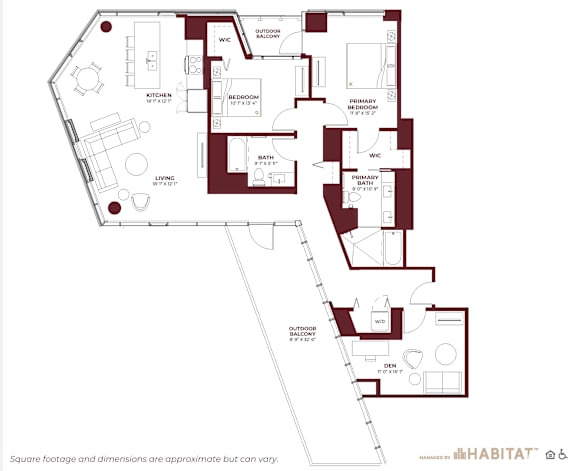Penthouse 01A Floor Plan at Cassidy on Canal, Chicago, IL, 60654
