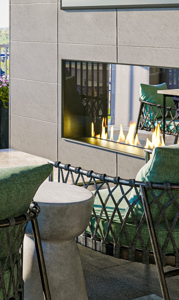 Resident Terrace Lounge with Ample Seating and Areas to Lounge with Large Windows at Link Apartments 4th Street in Winston-Salem