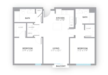 Circuit Floor Plan at AMP Apartments, PRG Real Estate, Kentucky, 40206