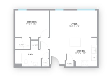 Relay2 Floor Plan at AMP Apartments, PRG Real Estate, Louisville, KY, 40206