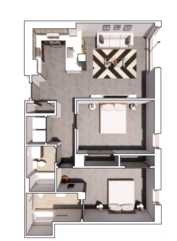 2nd and 3rd floor plans of a house