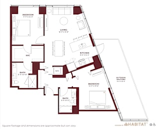 Penthouse 04A Floor Plan at Cassidy on Canal, Chicago, IL, 60654