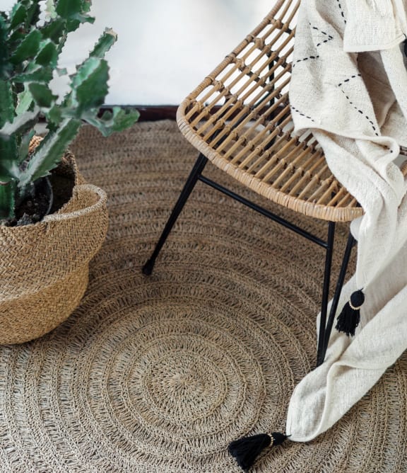 Fargo, ND Summerfield Apartments | Exterior a living room with a chair and a potted plant