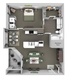 The Vineyards - A2 (Chardonnay) - 1 Bed 1 Bath - 3D Floor Plans