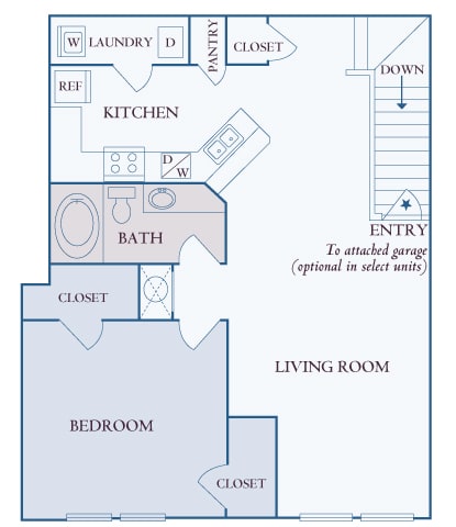 Carrington Place at Shoal Creek - A4 - 1 bedroom 1 bathroom - 2D