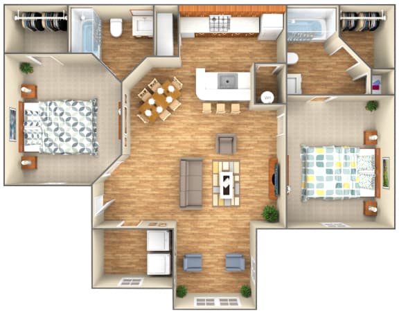 Floor Plan  2-Bedroom floor plan