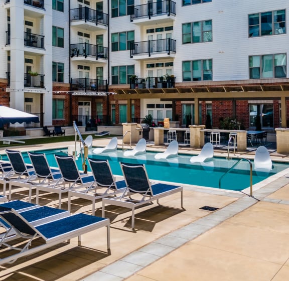 Pool deck at Link Apartments® Grant Park, Atlanta, Georgia