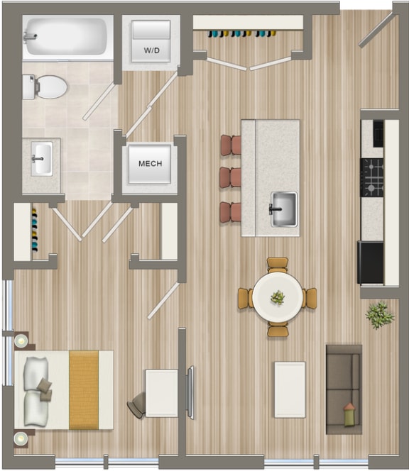 Floor Plan One Bedroom-05 Tier
