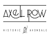 A black and white image of a logo for Axel Row Historic Avondale.