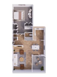 1 bed 1 bath 868 square feet at Willow Creek, Missouri, 64114